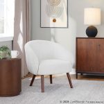 Ashland Cream Fabric Contemporary Lounge Chair Walnut Wood Legs 12 Ashland Cream Fabric Contemporary Lounge Chair Walnut Wood Legs