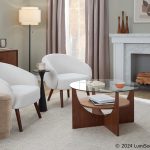 Ashland Cream Fabric Contemporary Lounge Chair Walnut Wood Legs 11 Ashland Cream Fabric Contemporary Lounge Chair Walnut Wood Legs