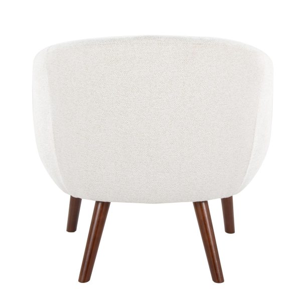 Ashland Cream Fabric Contemporary Lounge Chair Walnut Wood Legs 6