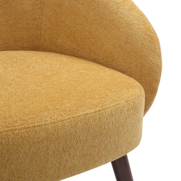 Ashland Yellow Fabric Contemporary Lounge Chair Walnut Legs 10
