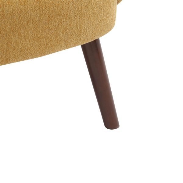 Ashland Yellow Fabric Contemporary Lounge Chair Walnut Legs 11