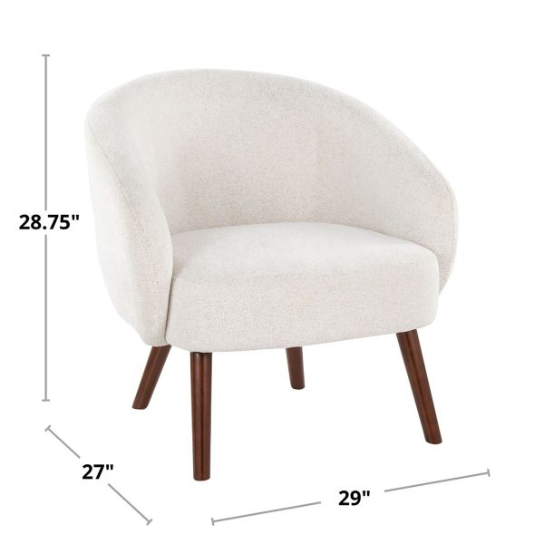 Ashland Yellow Fabric Contemporary Lounge Chair Walnut Legs 12