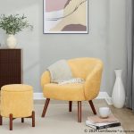 Ashland Yellow Fabric Contemporary Lounge Chair Walnut Legs 15 Ashland Yellow Fabric Contemporary Lounge Chair Walnut Legs