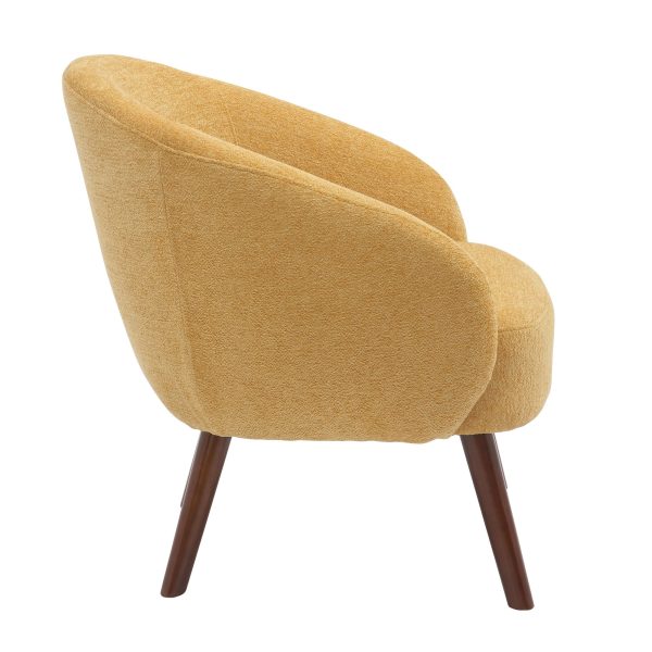 Ashland Yellow Fabric Contemporary Lounge Chair Walnut Legs 3