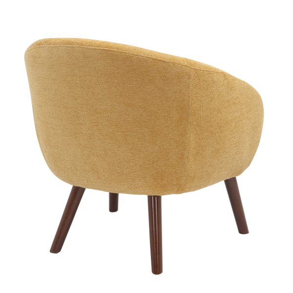 Ashland Yellow Fabric Contemporary Lounge Chair Walnut Legs 4