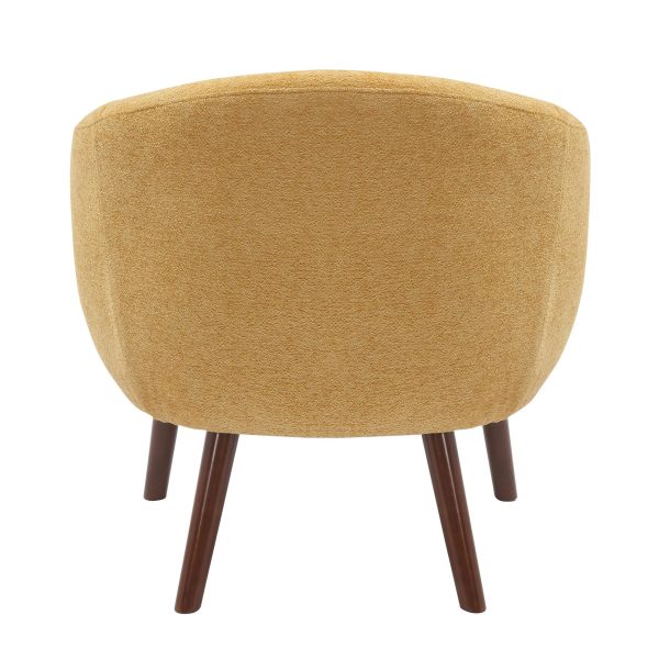 Ashland Yellow Fabric Contemporary Lounge Chair Walnut Legs 5