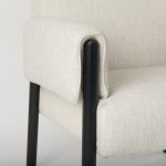 Ashton Beige Twill Fabric w/ Black Wood Accent Chair