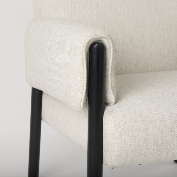 Ashton Beige Twill Fabric w Black Wood Accent Chair 11