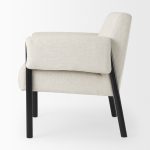 Ashton Beige Twill Fabric w/ Black Wood Accent Chair