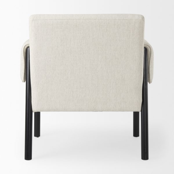 Ashton Beige Twill Fabric w Black Wood Accent Chair 5