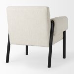 Ashton Beige Twill Fabric w/ Black Wood Accent Chair