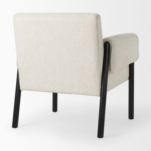 Ashton Beige Twill Fabric w Black Wood Accent Chair 6