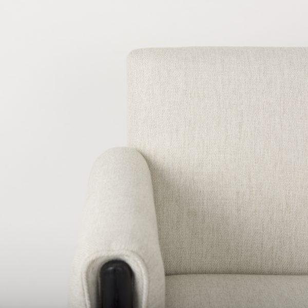 Ashton Beige Twill Fabric w Black Wood Accent Chair 8