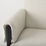 Ashton Beige Twill Fabric w/ Black Wood Accent Chair