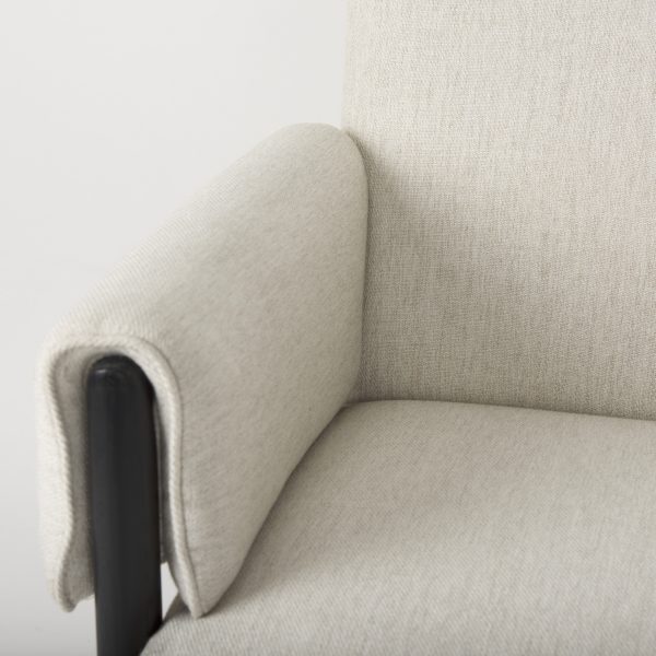 Ashton Beige Twill Fabric w Black Wood Accent Chair 9