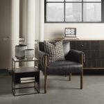 Ashton Black Faux Leather w/ Dark Brown Wood Accent Chair