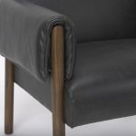 Ashton Black Faux Leather w/ Dark Brown Wood Accent Chair