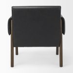 Ashton Black Faux Leather w/ Dark Brown Wood Accent Chair