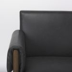 Ashton Black Faux Leather w/ Dark Brown Wood Accent Chair
