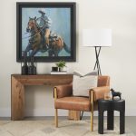 Ashton Brown Faux Leather w/ Light Wood Accent Chair