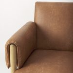 Ashton Brown Faux Leather w/ Light Wood Accent Chair