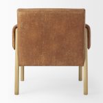 Ashton Brown Faux Leather w/ Light Wood Accent Chair