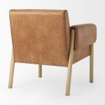 Ashton Brown Faux Leather w/ Light Wood Accent Chair