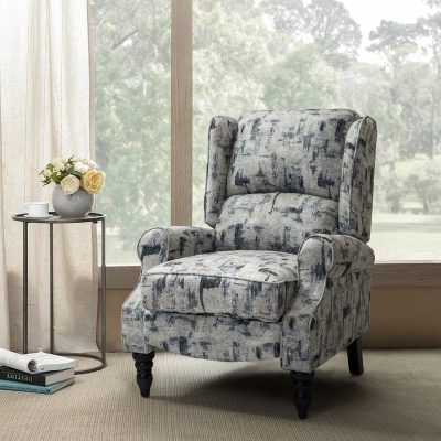 Asikli Chenille Fabric Wingback Manual Recliner