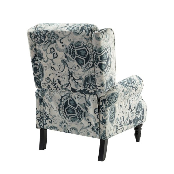Asikli Floral Fabric Wingback Manual Recliner 3