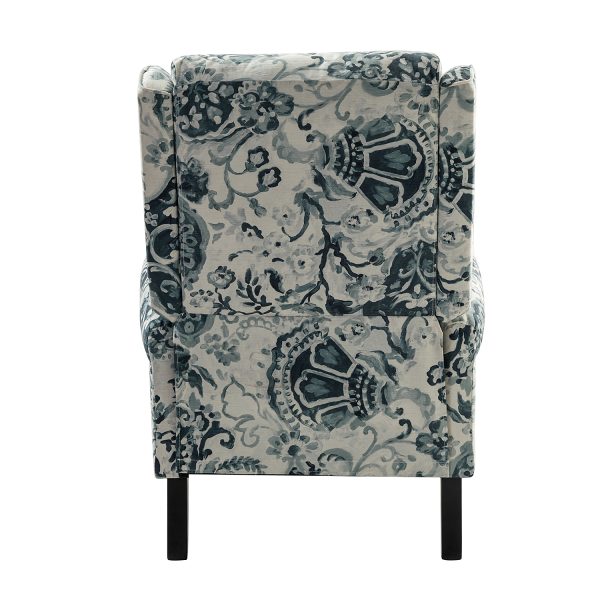 Asikli Floral Fabric Wingback Manual Recliner 4