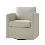 Asser Linen Look 360 Swivel Accent Chair