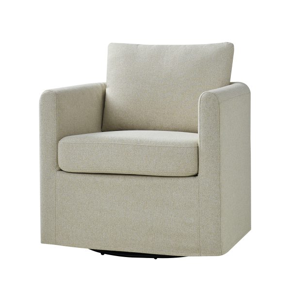 Asser Linen Look 360 Swivel Accent Chair 1
