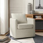 Asser Linen Look 360 Swivel Accent Chair