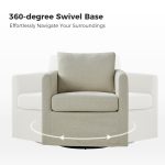 Asser Linen Look 360 Swivel Accent Chair