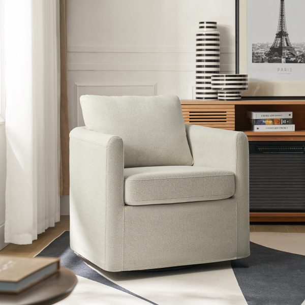 Asser Linen Look 360 Swivel Accent Chair