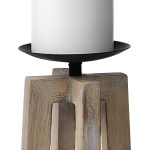 Astra Large Light Brown Wood Pedestal Base Table Candle Holder