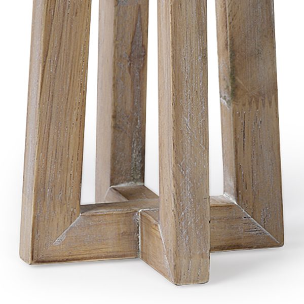 Astra Large Light Brown Wood Pedestal Base Table Candle Holder 5