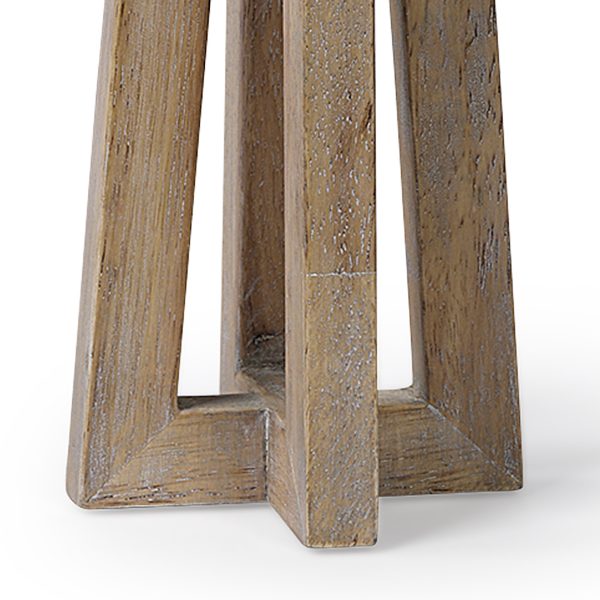 Astra Small Light Brown Wood Pedestal Base Table Candle Holder 5