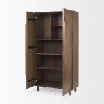 Astrid 36.0L x 17.0W x 70.0H Medium Brown Solid Wood Armoire