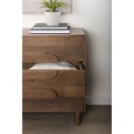 Astrid 36L x 17W x 30.3H Medium Brown Solid Wood 3 Drawer Cabinet
