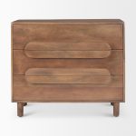 Astrid 36L x 17W x 30.3H Medium Brown Solid Wood 3 Drawer Cabinet