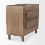 Astrid 36L x 17W x 30.3H Medium Brown Solid Wood 3 Drawer Cabinet