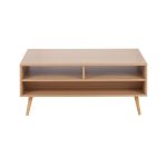 Astro Contemporary Natural and White Wood Coffee Table