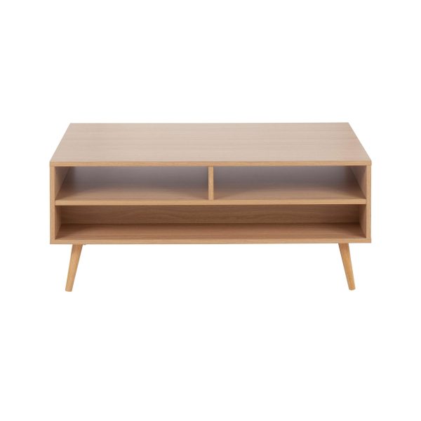 Astro Contemporary Natural and White Wood Coffee Table 5