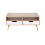 Astro Contemporary Natural and White Wood Coffee Table