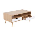 Astro Contemporary Natural and White Wood Coffee Table