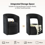Athena Black Chenille Hollowed-out Backrest Dining Chair with Storage