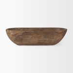 Athena Extra Large Oblong Medium Brown Reclaimed Wood Bowl