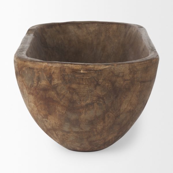 Athena Extra Large Oblong Medium Brown Reclaimed Wood Bowl 3