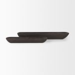 Athena Set of 2 Extra Large Black-Brown Reclaimed Wood Trays